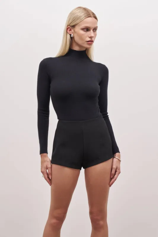 Fine Knit High Neck Bodysuit - Black sold by Because of Alice