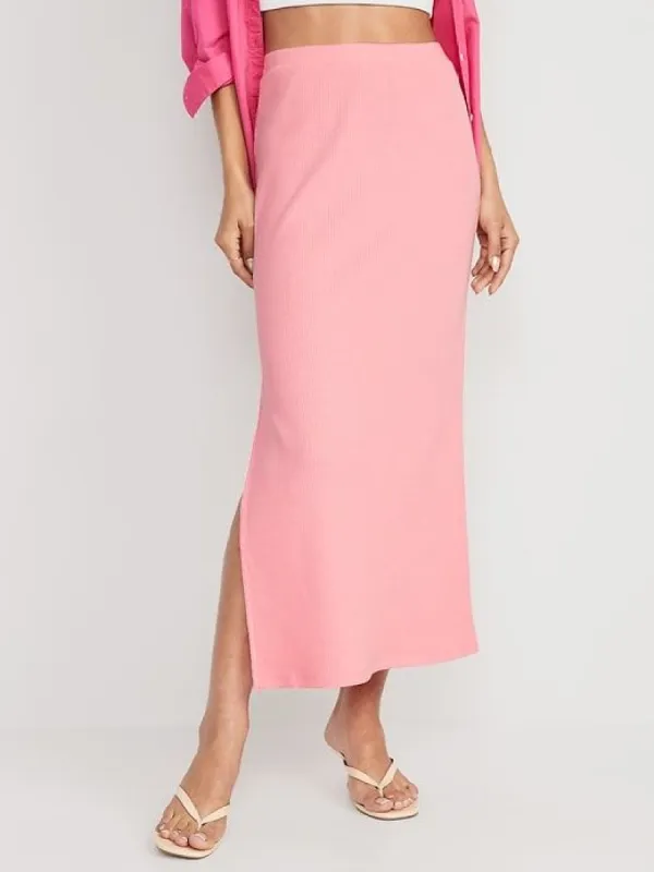 Pull-On Rib-Knit Maxi Skirt for Women sold by GAP