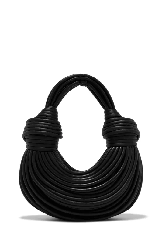 Azelie Double Knot Spaghetti Handbag - Black sold by Miss Lola