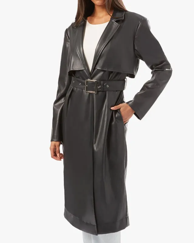 Vegan Leather Trench Coat sold by WeWoreWhat