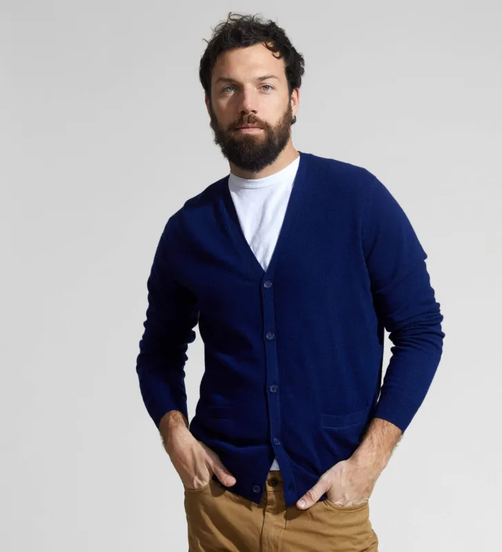 The V-Neck Button Down Cashmere Cardigan with Pockets sold by State Cashmere