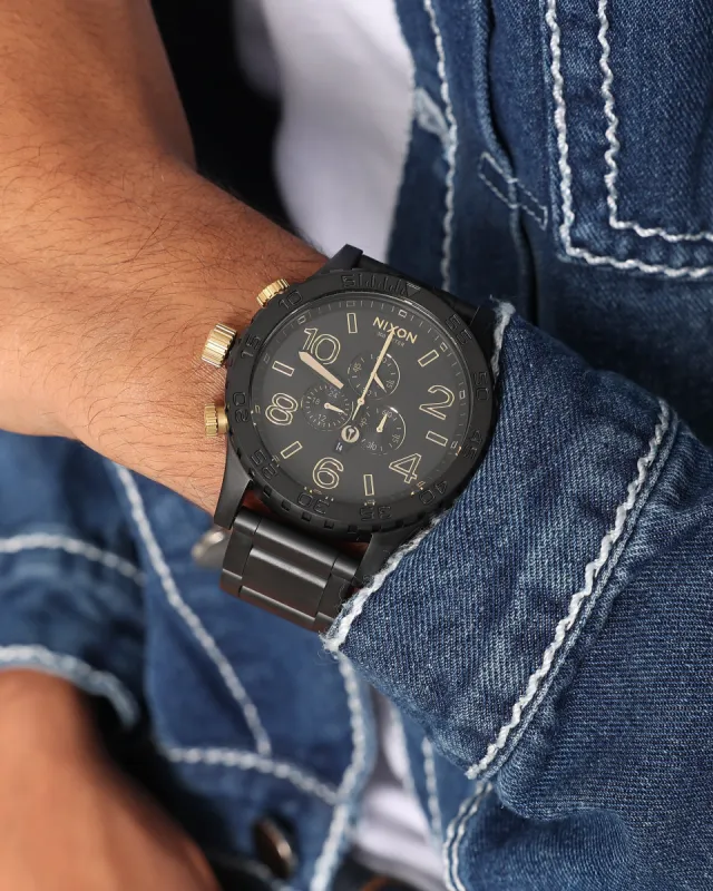 Nixon 51-30 Chrono Watch Matte Black/Gold sold by Culture Kings