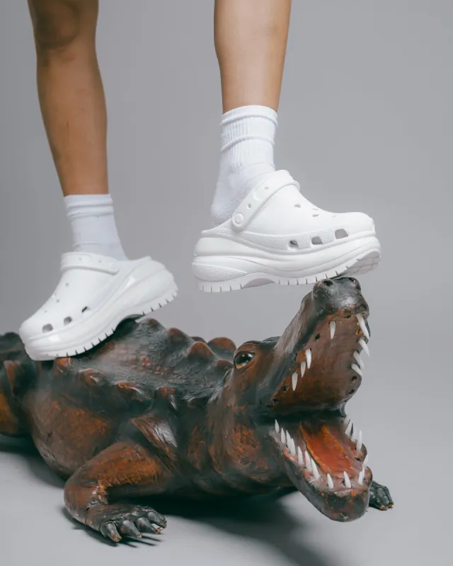 CROCS MEGA CRUSH CLOG ホワイト Crocs Mega Crush Metallic Clog White / Silver - Eufraimidis