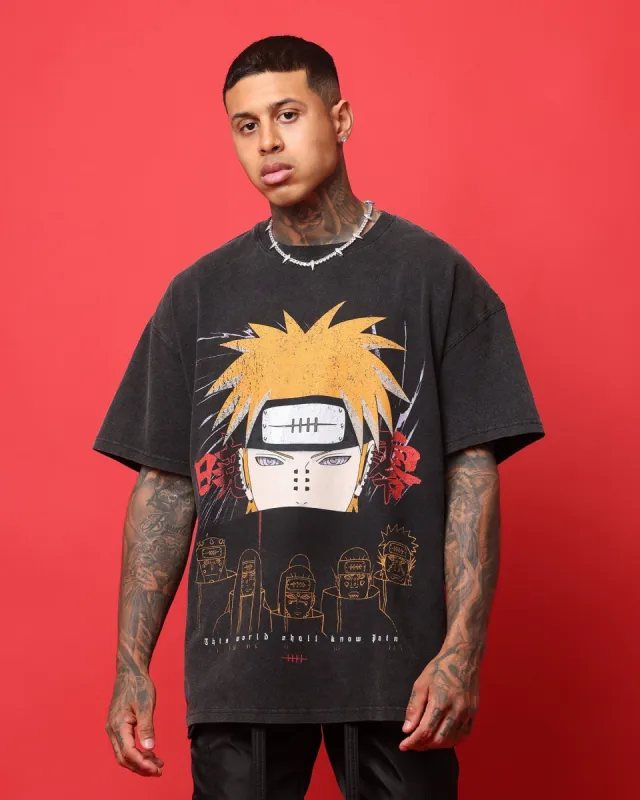 NARUTO ナルトTシャツ 黒 L goat Crew 正規 オフィシャル Goat Crew X Naruto Heavyweight Vintage T-Shirt Black Wash