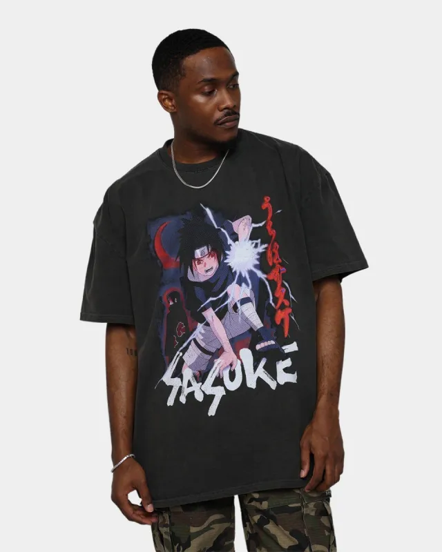Goat Crew X Naruto Sasuke Heavyweight Vintage T-Shirt Black