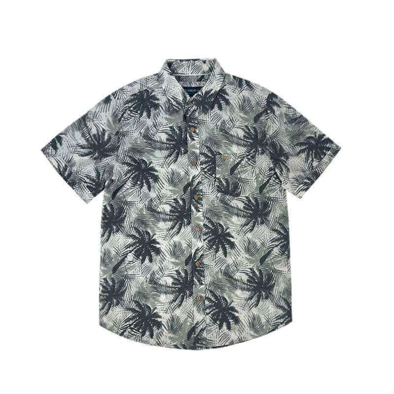 Hawaiian Shirt GreyTropical Shirt Palm trees sold by IslandHaze
