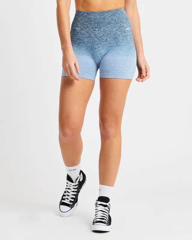 Pulse Ombré Seamless Shorts - Teal sold by AYBL