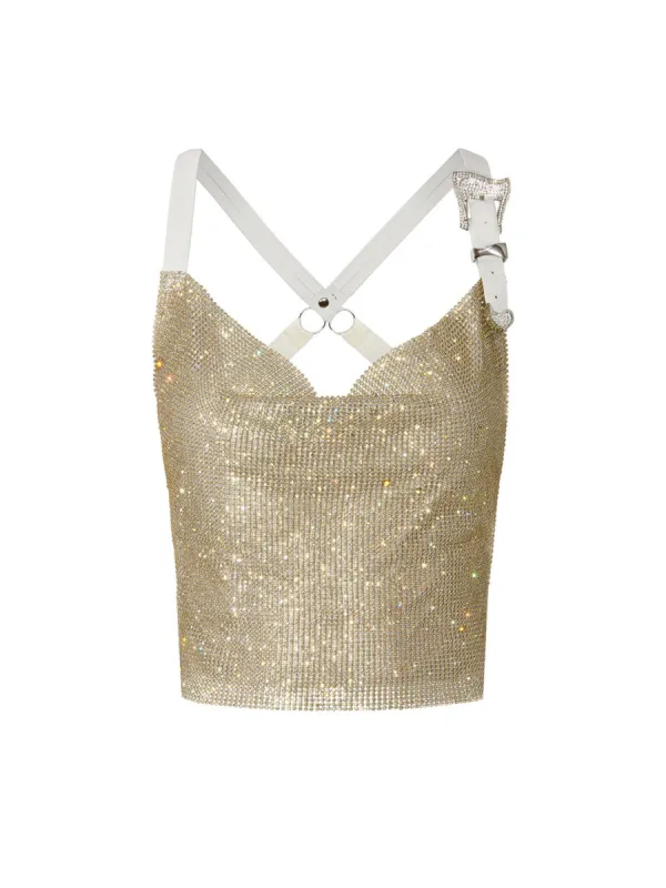 Bambi Rhinestoned Top Lemon Haze sold by Poster Girl
