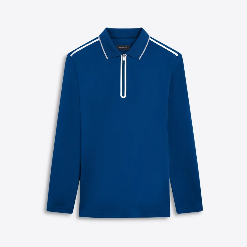 Long Sleeve Quarter Zip Polo sold by Bugatchi