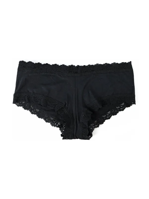 Supima® Cotton Boyshort Black sold by Hanky Panky