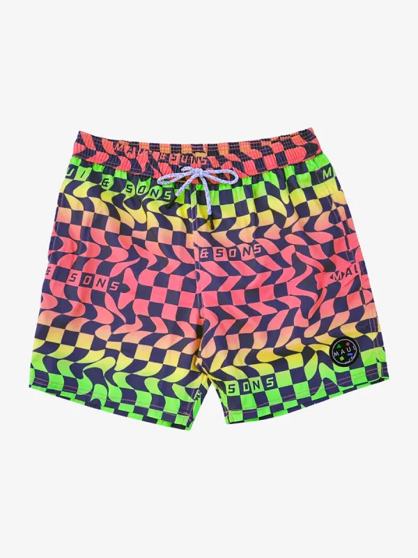 Nu Wave Pool Shorts in Pink sold by Maui and Sons