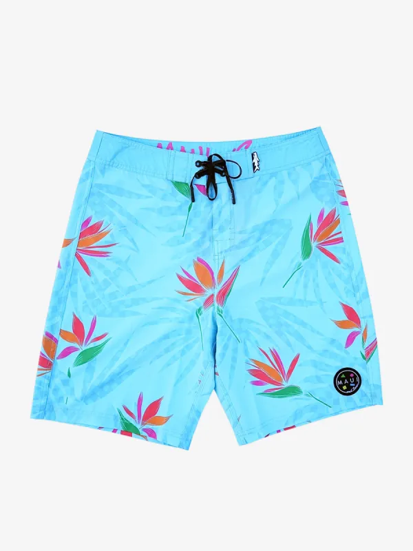 Paradise Check Board Shorts in Blue sold by Maui and Sons