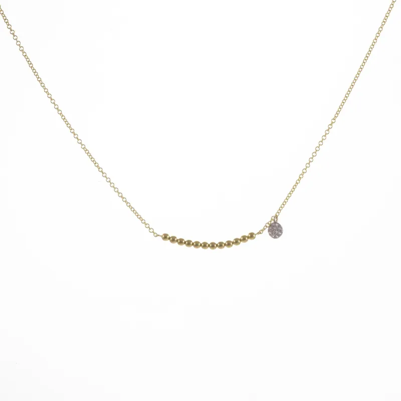 Dainty Ball Chain and Diamond Bezel Necklace sold by Meira T
