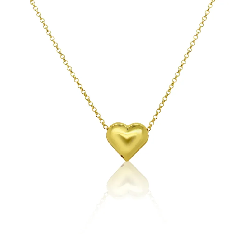 Yellow Gold Plated Heart Necklace sold by Meira T