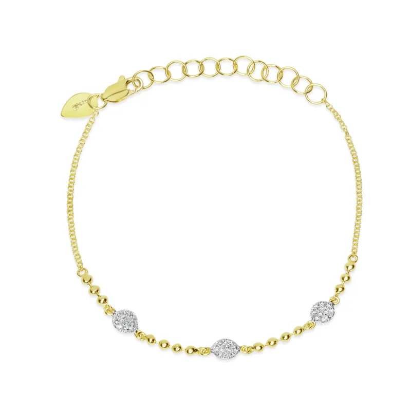 Ball Chain Diamond Disk Bracelet sold by Meira T
