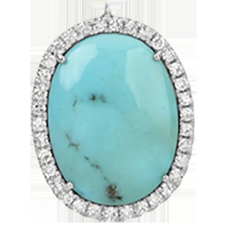 Ball Chain Turquoise and Diamond Charm sold by Meira T