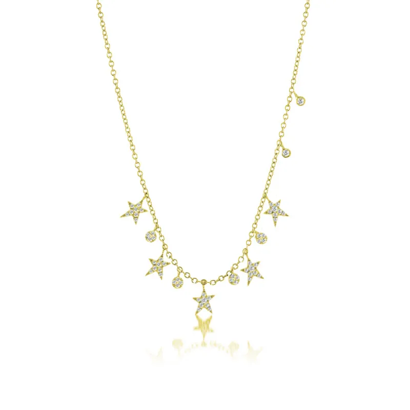 Yellow Gold Diamond Star Necklace sold by Meira T