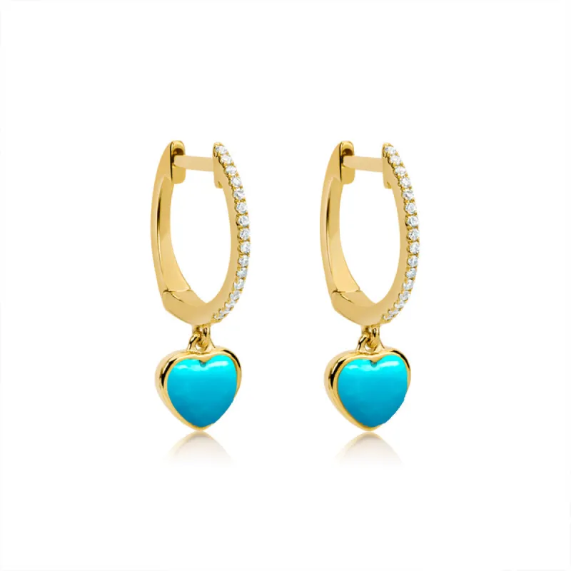 Sisterly Style Yellow Gold Heart Huggies | Online Exclusive sold by Meira T