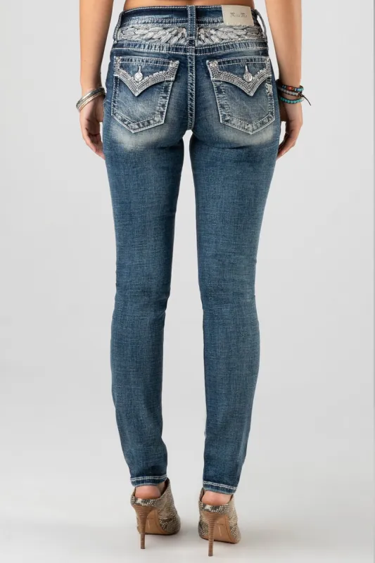 Glam Wing Skinny Jeans sold by Miss Me