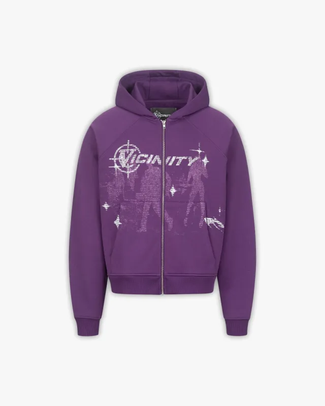 BINARY 2.0 ZIP HOODIE PURPLE sold by vicinity