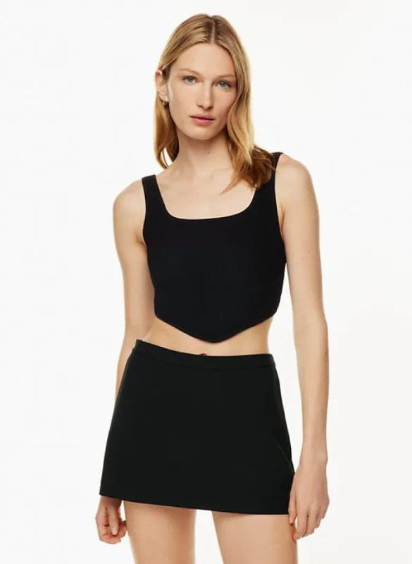 sculpt knit squareneck point tank sold by Aritzia