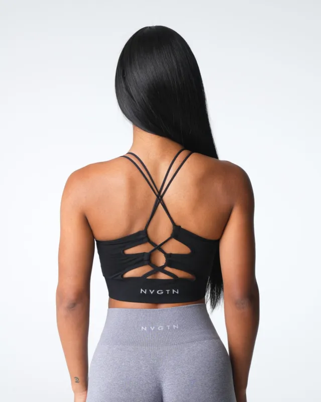 Black Thrive Seamless Bra sold by NVGTN