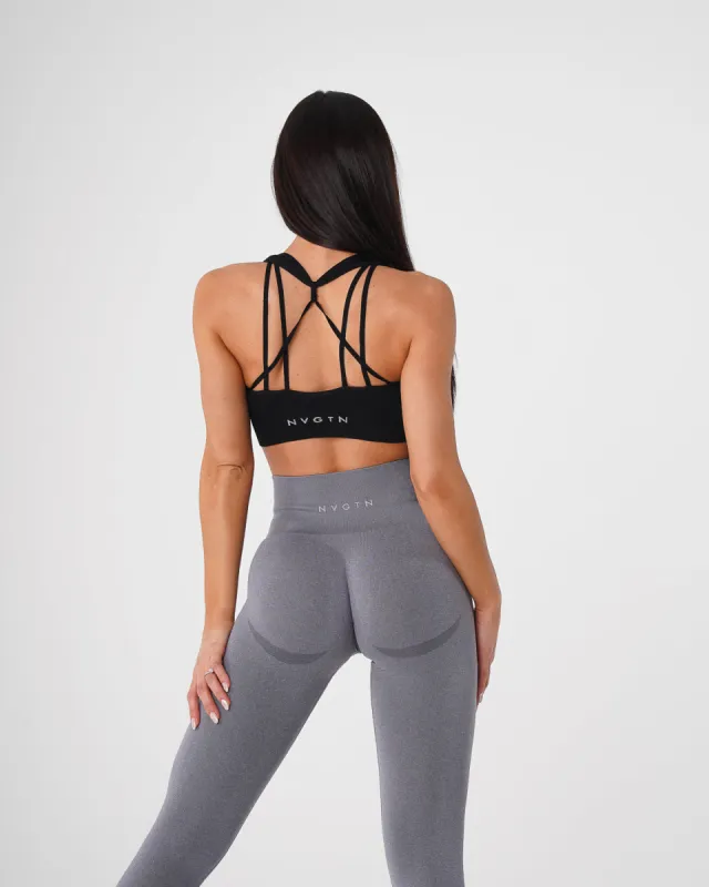 Black Galaxy Ribbed Seamless Bra sold by NVGTN