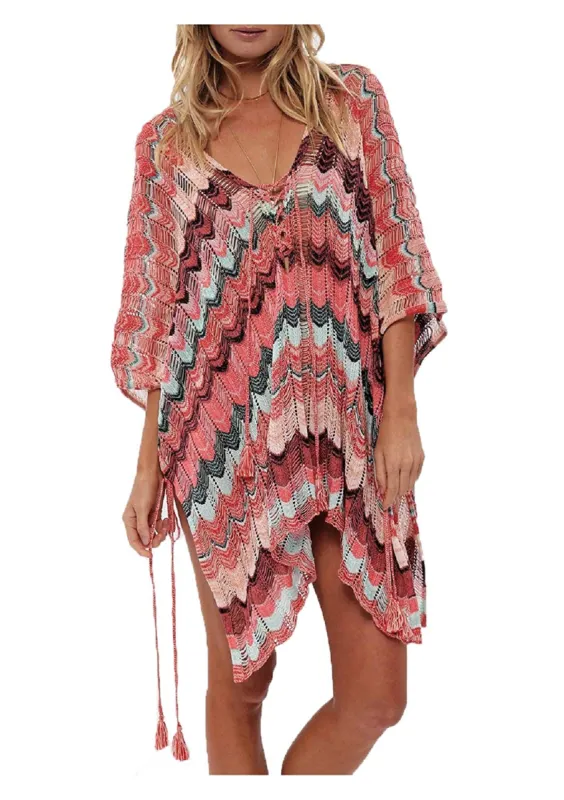 Wanderer Bikini Swimsuit Cover Up - Coral sold by Daily Chic