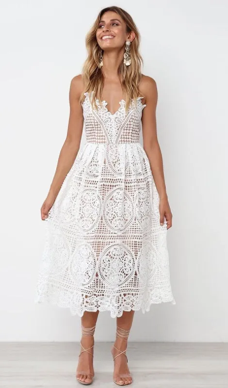 Gia White Lace Dress sold by Daily Chic
