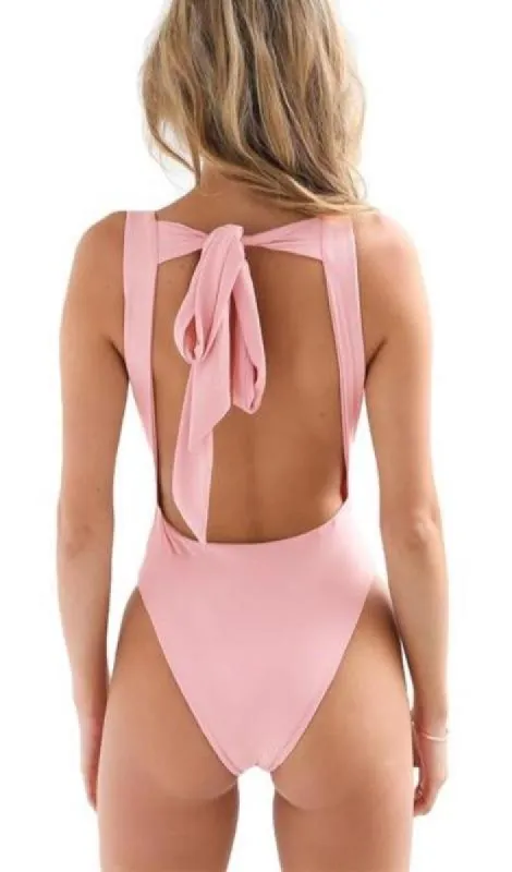 Alexa Tie Back Bodysuit - Pink or Red sold by Daily Chic