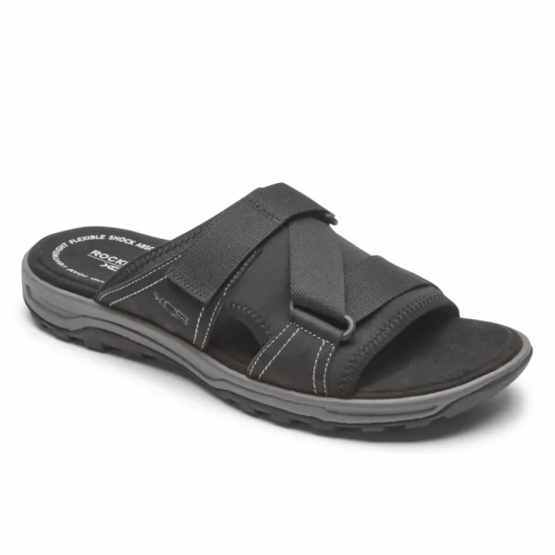 Rockport Men TRAIL TECHNIQUE SANDAL VELCRO SLIDE II BLACK sold by Rockport
