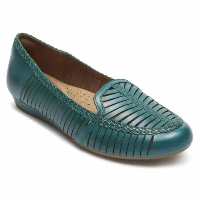 Cobb Hill GALWAY WOVN LOAFER TEAL LEATHER sold by Rockport