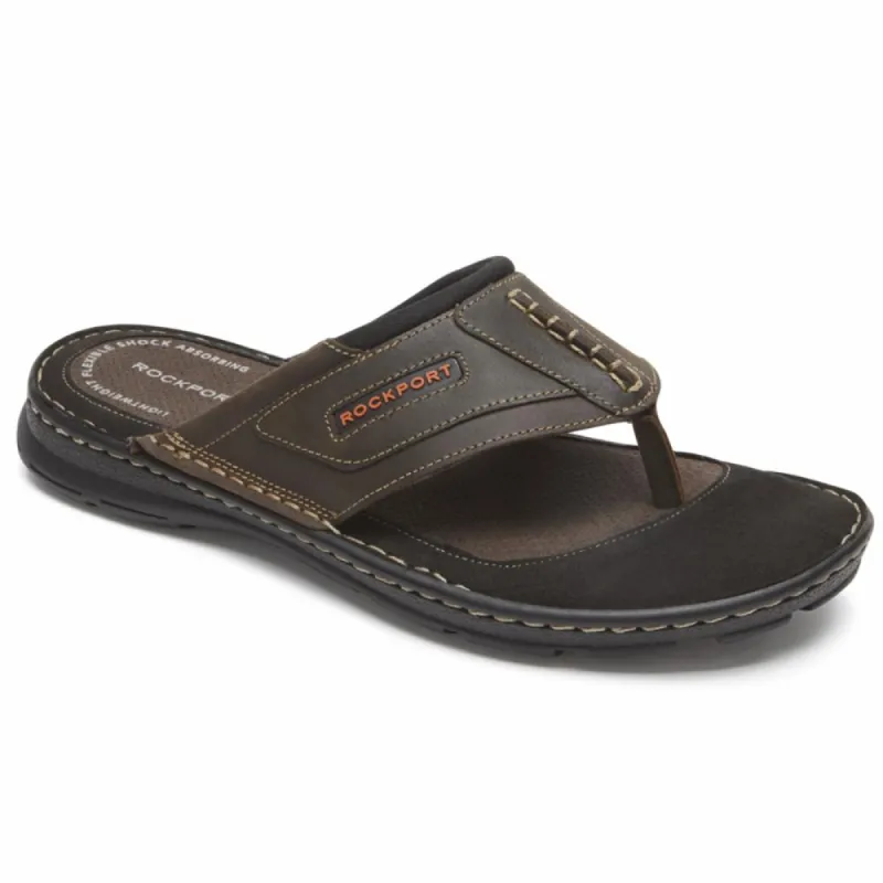 Rockport Men DARWYN THONG BROWN II/LEATHER sold by Rockport
