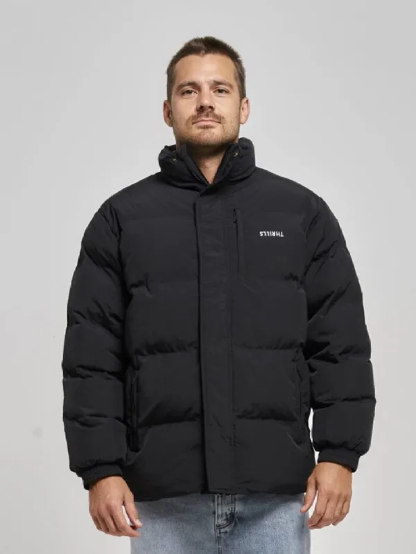 fig London Aerialpile puff CO ブラック Thrills Union Puff Jacket - Black | Parallel