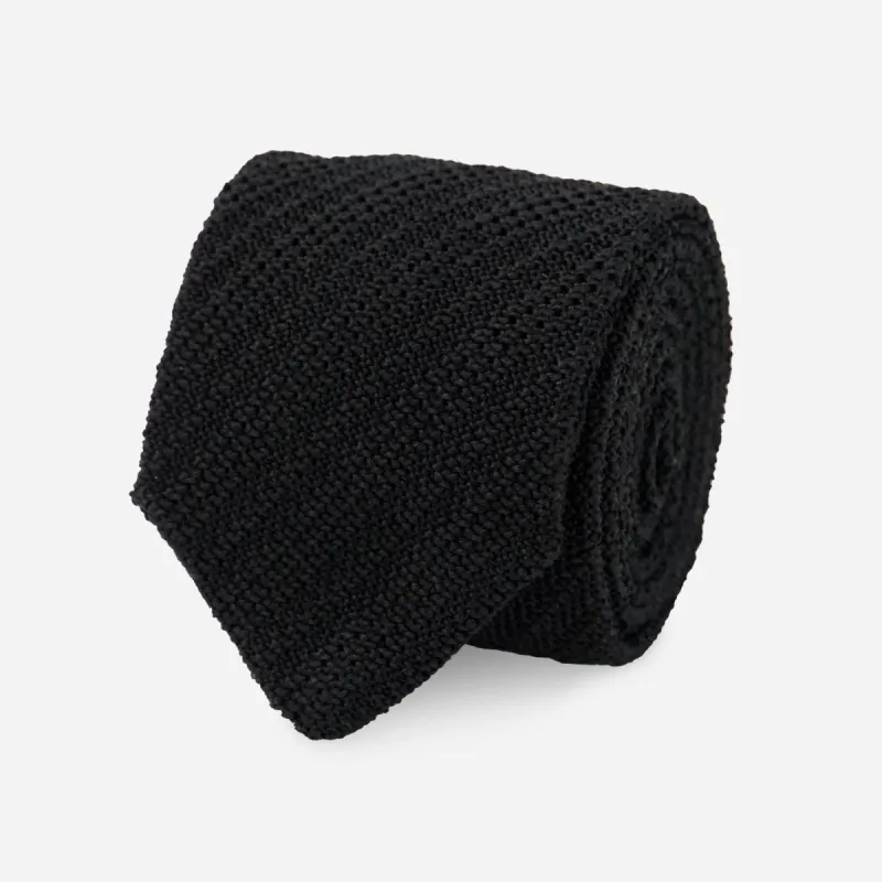 Textured Stripe Knit Black Tie sold by The Tie Bar