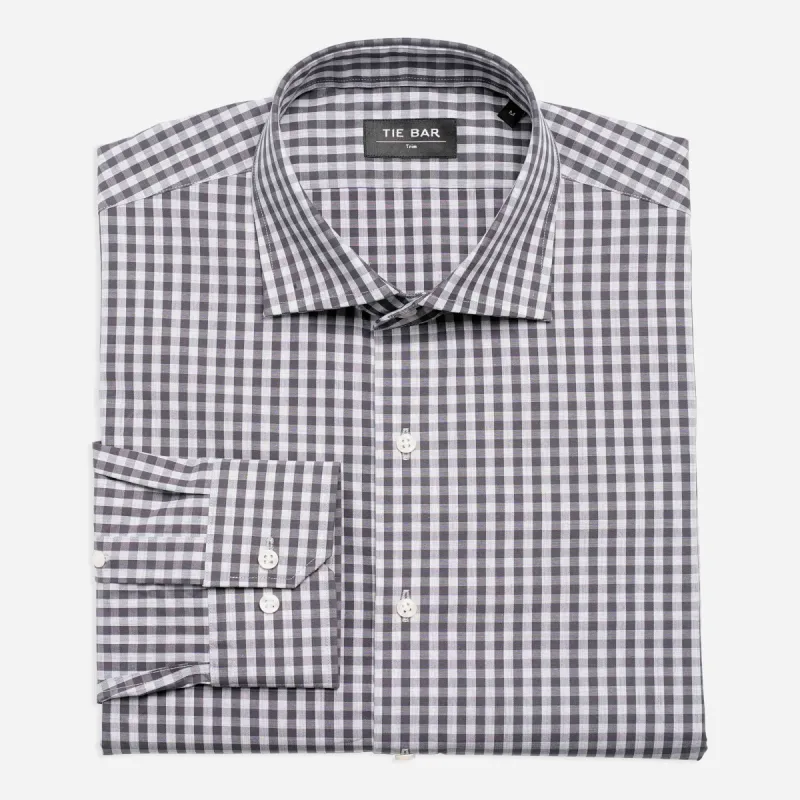 Gingham Shadow Black Dress Shirt sold by The Tie Bar