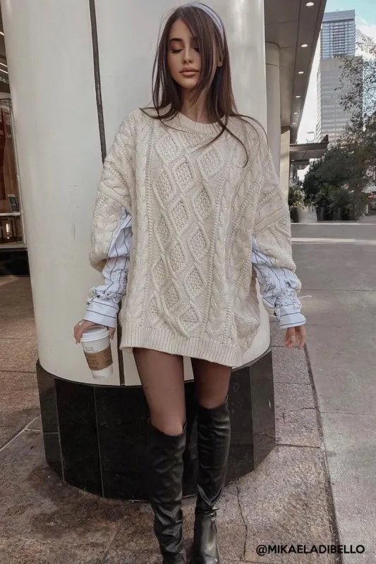 Sadie Shirt Combo Knit Pullover sold by storets