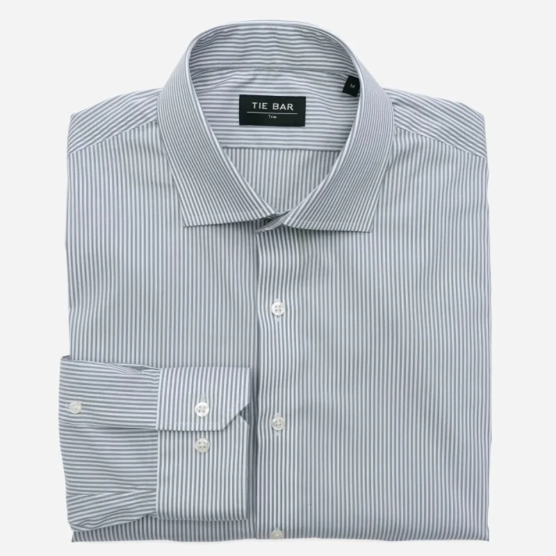 Mini Stripe Grey Dress Shirt sold by The Tie Bar