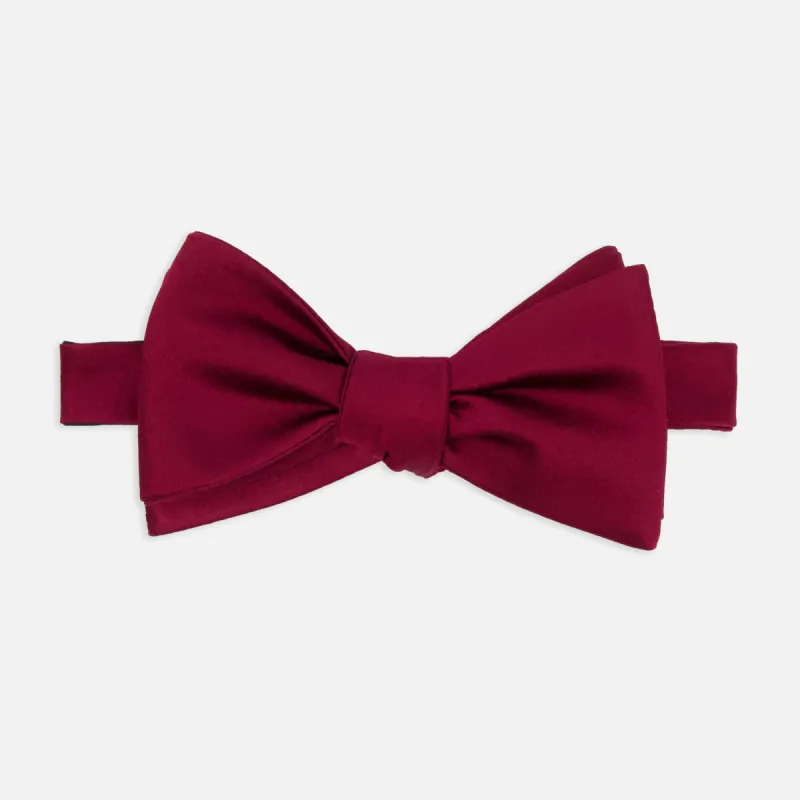 Solid Satin Burgundy Bow Tie sold by The Tie Bar