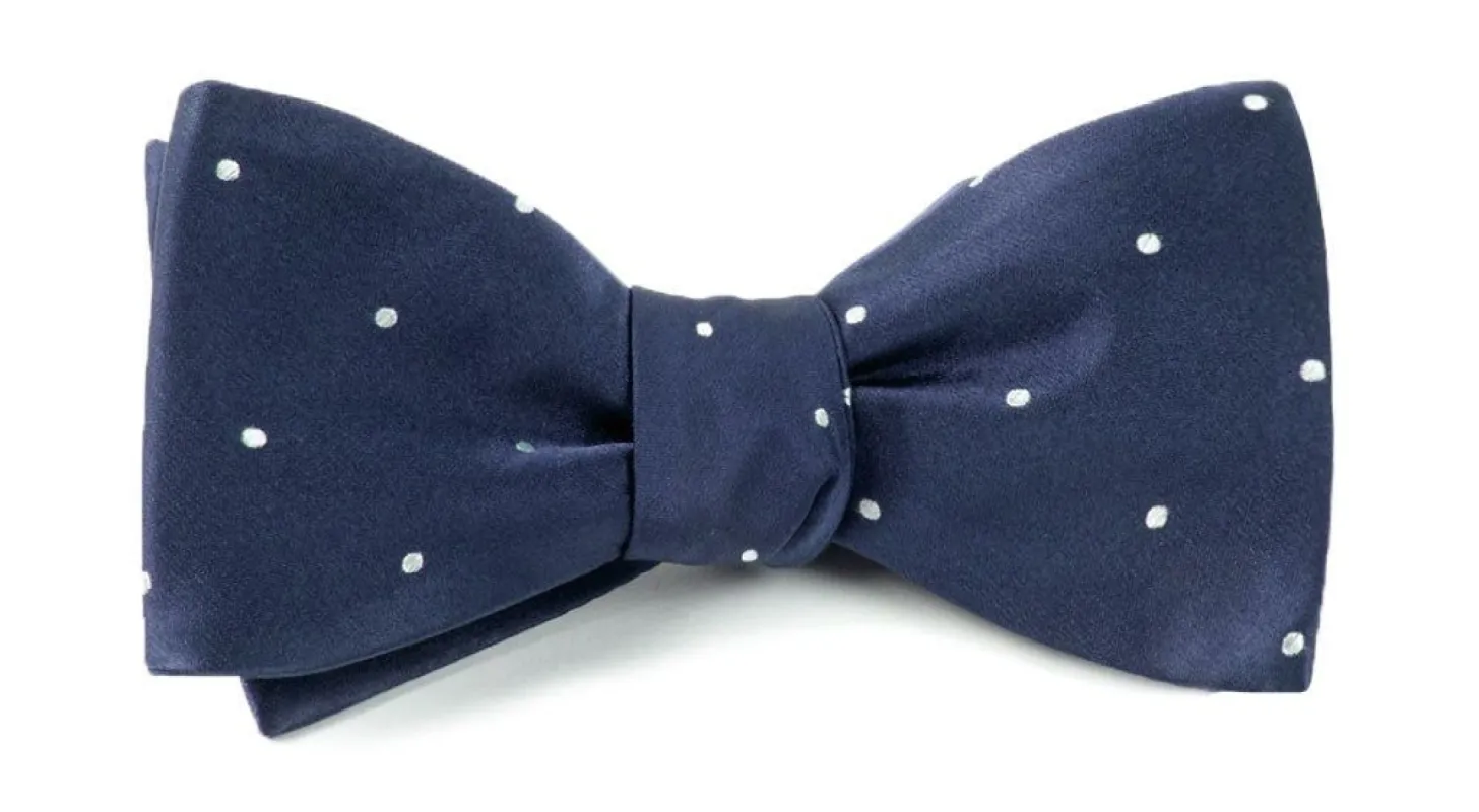 Satin Dot Classic Navy Bow Tie sold by The Tie Bar