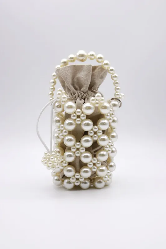 Faux Pearl Beaded Crossbody Bag sold by storets