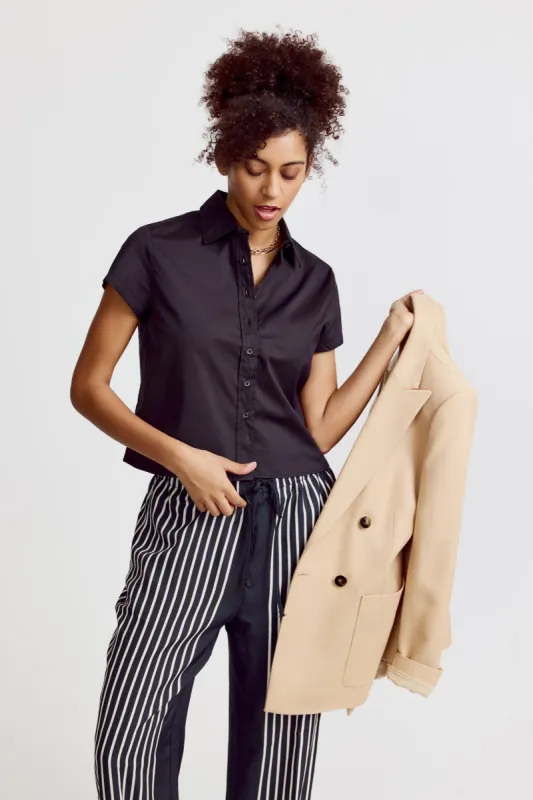 The Boxy Short Sleeve Cropped Shirt sold by The Shirt by Rochelle Behrens