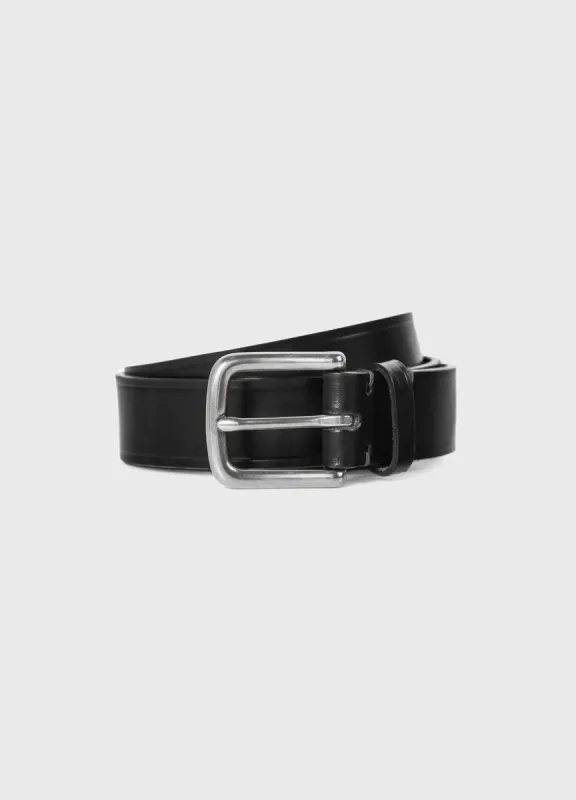 Men's Leather Belt in Black sold by Sunspel