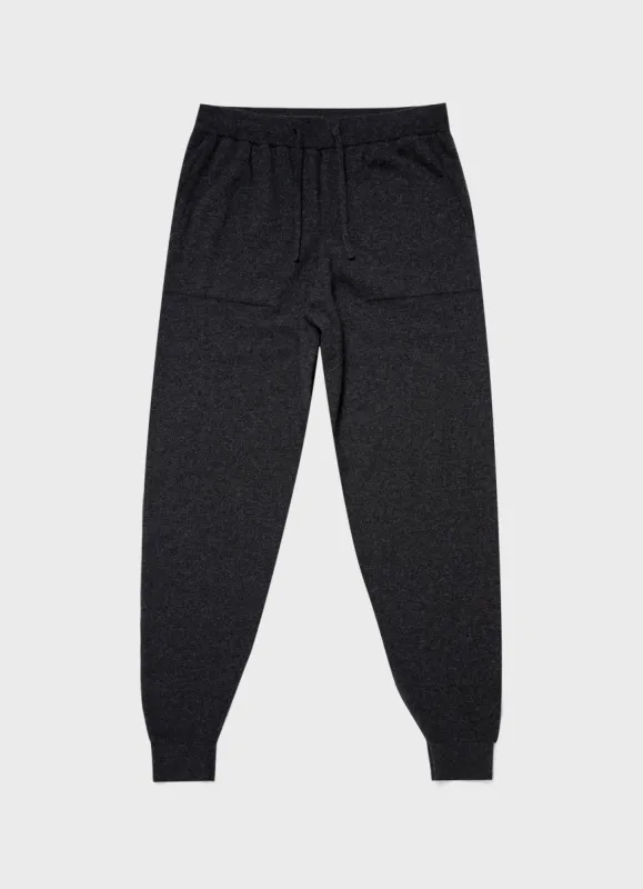 Men's Cashmere Lounge Pant in Charcoal Melange sold by Sunspel
