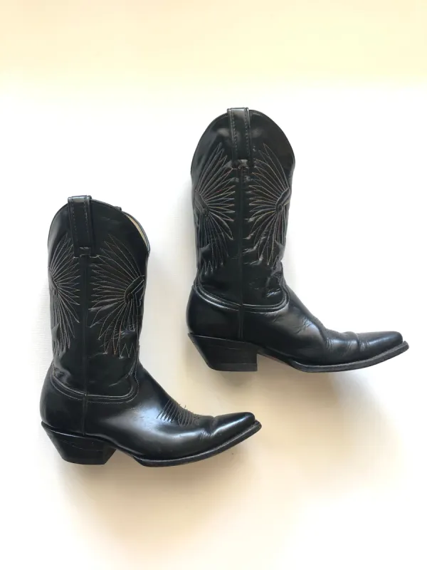 VINTAGE: Western Boots - Embroidered Black sold by Vanessa Mooney