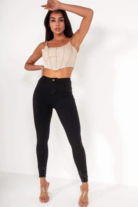 Lena Black High Waist Skinny Jeans sold by Va Va Voom
