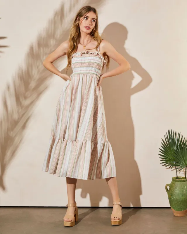 Nevissa Striped Babydoll Dress - Pink/Multi - FINAL SALE sold by Vici