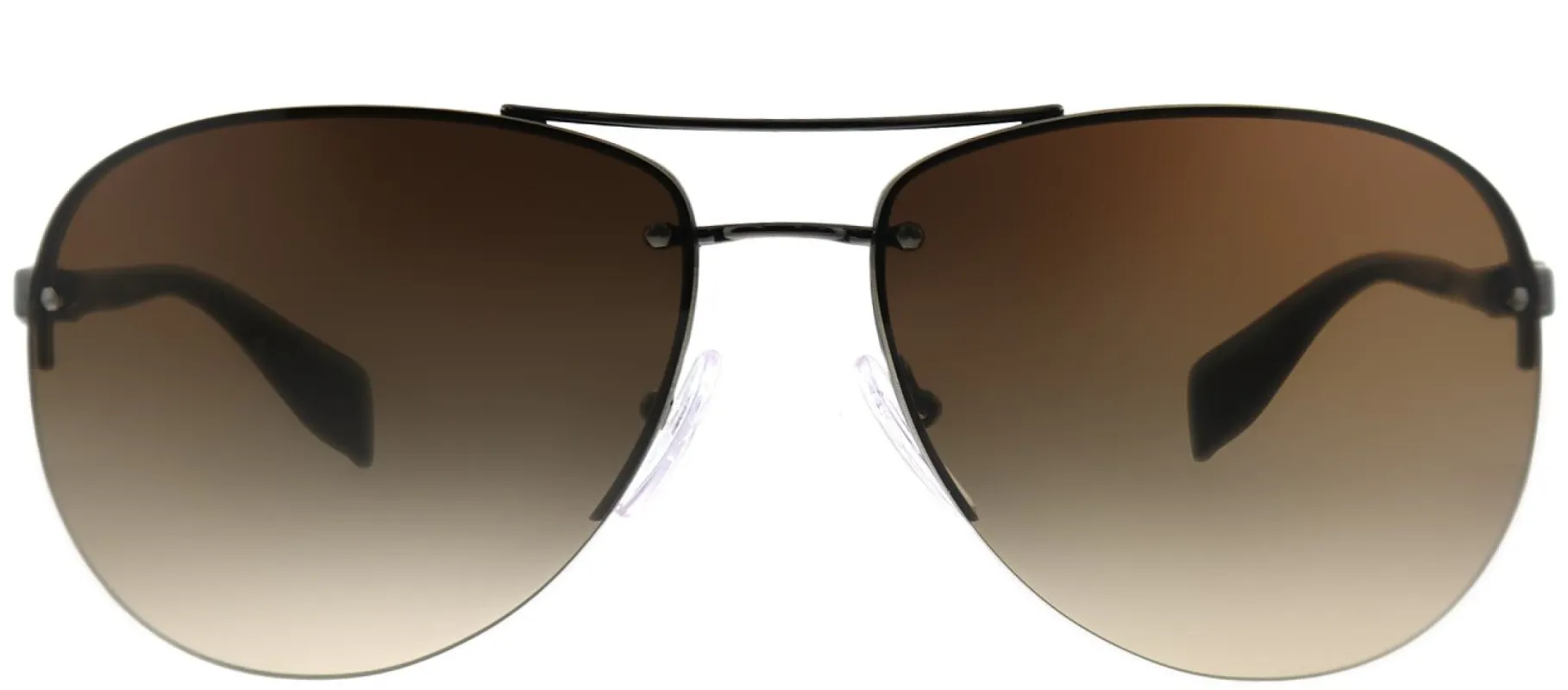 Prada Linea Rossa PS 56MS 5AV6S1 Aviator Metal Ruthenium/ Gunmetal Sunglasses with Brown Gradient Lens sold by Gaffos