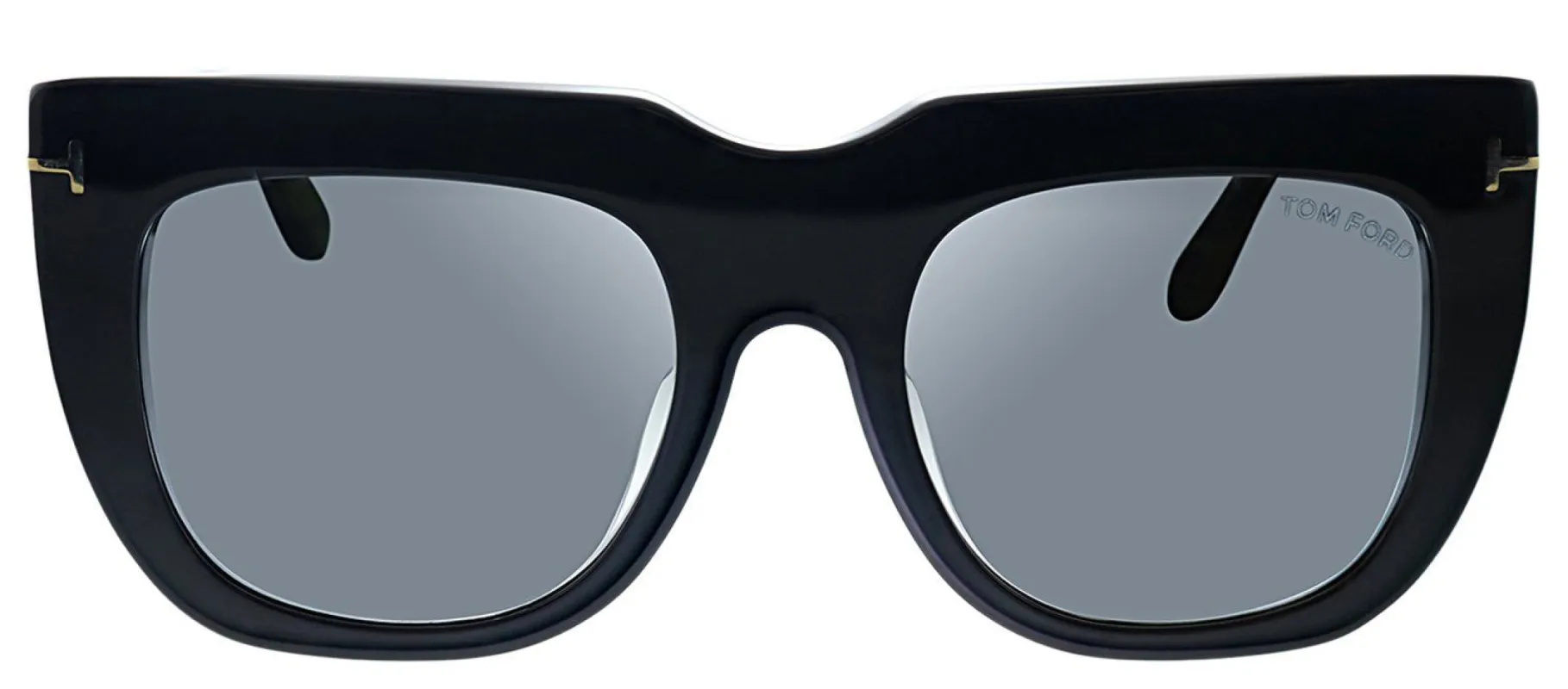 Tom Ford TF 687F 01C Square Plastic Black Sunglasses with Grey Mirror Lens sold by Gaffos
