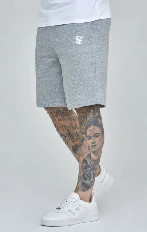 Grey Marl Essential Fleece Shorts sold by Siksilk